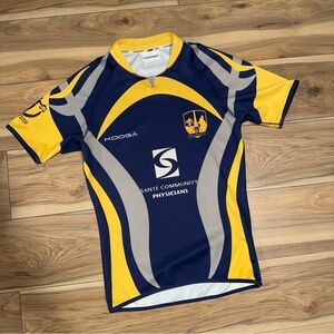 Kooga Rugby Jersey Yellow Blue size XL Thick Tribal Wear